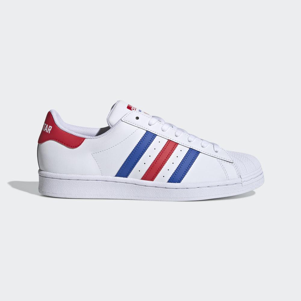 Adidas Men's Superstar Originals Shoes White/Blue/Red Ireland FV2806